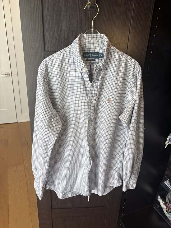 Polo Ralph Lauren Other - Polo Ralph Lauren Custom Fit Blue Check Button-Down Shirt Size M